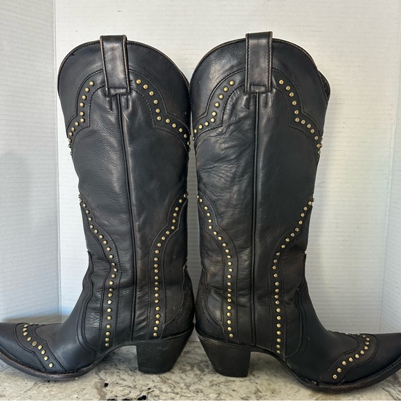 Idyllwind Walk This Way Studded Snip Toe Western Boot Black Tall Shaft Women 8.5 - Picture 8 of 16